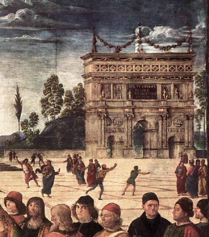 PERUGINO, Pietro Christ Handing the Keys to St. Peter (detail) as China oil painting art